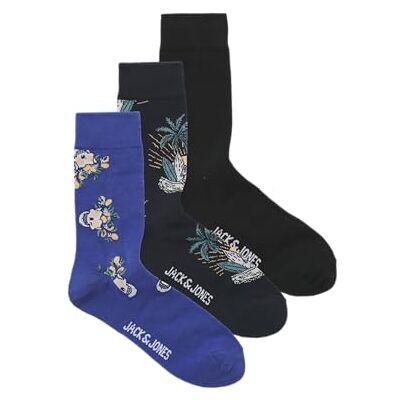 JACK & JONES Jackingston Skull Socks 3 Pack, blauw, One size JACK & JONES Jackingston Skull Socks 3 Pack, blauw, One size