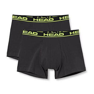 HEAD Basic Boxershorts voor heren, verpakking van 2 stuks, Phantom/Lime Punch, S HEAD Basic Boxershorts voor heren, verpakking van 2 stuks, Phantom/Lime Punch, S