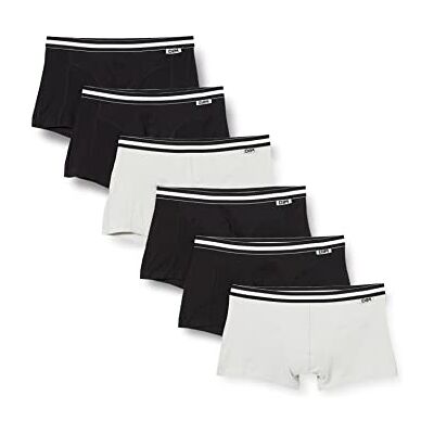 DIM Eco Boxershorts voor heren, katoen, stretch, comfortabel, 6 stuks, zwart/zwart/grijs/zwart/grijs, 6 DIM Eco Boxershorts voor heren, katoen, stretch, comfortabel, 6 stuks, zwart/zwart/grijs/zwart/grijs, 6