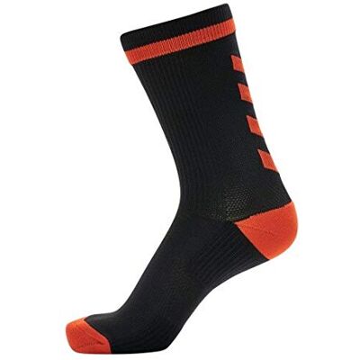 hummel Unisex Elite Indoor Sok Lage Pa Sok, Zwart/Fiesta hummel Unisex Elite Indoor Sok Lage Pa Sok, Zwart/Fiesta