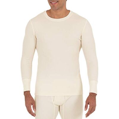 Fruit of the Loom Heren Heren Wafel Thermische Crew Top Pyjama, natuurlijk, 4XL Fruit of the Loom Heren Heren Wafel Thermische Crew Top Pyjama, natuurlijk, 4XL