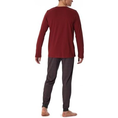 Schiesser Lange Pyjama Met Knoopsluiting, Warm Katoen, Interlock heren Pyjamaset Schiesser Lange Pyjama Met Knoopsluiting, Warm Katoen, Interlock heren Pyjamaset