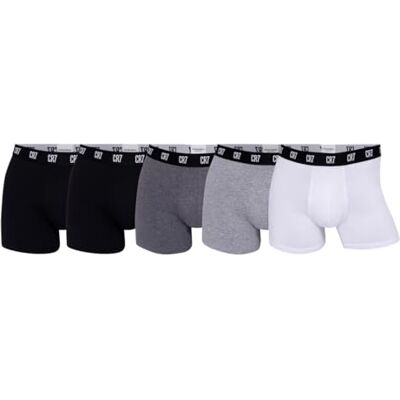 CR7 Heren Cotton Trunks boxershort, zwart/grijs/wit, XL CR7 Heren Cotton Trunks boxershort, zwart/grijs/wit, XL