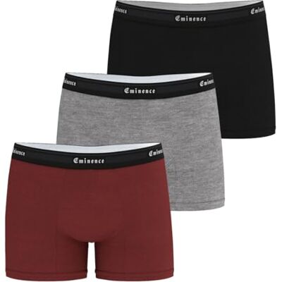 Eminence Set van 2 boxershorts Tailor, Roest/Grijs/Zwart, M Eminence Set van 2 boxershorts Tailor, Roest/Grijs/Zwart, M