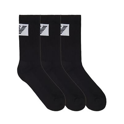 Giorgio Armani MAN'S BASIC SPONS 3-PACK SOKKEN KORT ZWART TU, Zwart, One size Giorgio Armani MAN'S BASIC SPONS 3-PACK SOKKEN KORT ZWART TU, Zwart, One size
