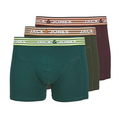 JACK & JONES Boxershorts voor heren, verpakking van 3 stuks, Combu Green, S JACK & JONES Boxershorts voor heren, verpakking van 3 stuks, Combu Green, S