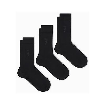 Giorgio Armani MAN'S TONAL LOGO 3-PACK SOKKEN KORT ZWART TU, Zwart, One size Giorgio Armani MAN'S TONAL LOGO 3-PACK SOKKEN KORT ZWART TU, Zwart, One size