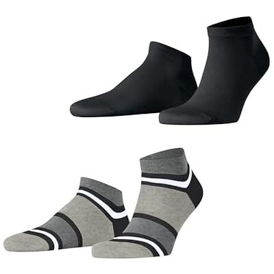 ESPRIT Heren Korte sokken Bold Stripes Multipack M Sn katoen kort gedessineerd 2 paar, Zwart Black 3000, 39-42 ESPRIT Heren Korte sokken Bold Stripes Multipack M Sn katoen kort gedessineerd 2 paar, Zwart Black 3000, 39-42