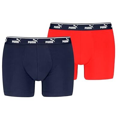 PUMA Men's Elements Boxer, rood/marineblauw, M (2 stuks), rood/marineblauw, M PUMA Men's Elements Boxer, rood/marineblauw, M (2 stuks), rood/marineblauw, M