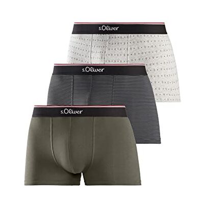 s.Oliver Heren 24161629 boxershorts, olijfgroen + grijs gestreept + grijs patroon, S (verpakking van 3), olijfgroen + grijs gestreept + grijs patroon, S s.Oliver Heren 24161629 boxershorts, olijfgroen + grijs gestreept + grijs patroon, S (verpakking van 3), olijfgroen + grijs gestreept + grijs patroon, S
