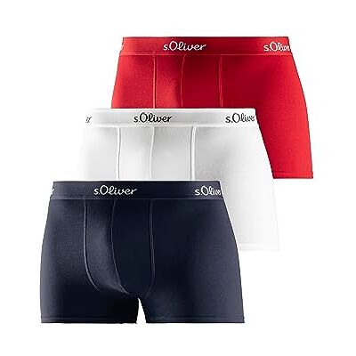 s.Oliver RED LABEL Bodywear LM Boxer Basic 3X Boxershorts, voor heren, rood/blauw/wit, passend (3 stuks), rood, blauw, wit., L s.Oliver RED LABEL Bodywear LM Boxer Basic 3X Boxershorts, voor heren, rood/blauw/wit, passend (3 stuks), rood, blauw, wit., L