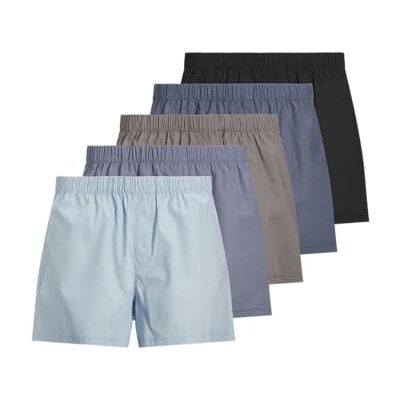 JACK & JONES Set van 5 boxershorts voor heren, Chambray Blue, XXL JACK & JONES Set van 5 boxershorts voor heren, Chambray Blue, XXL