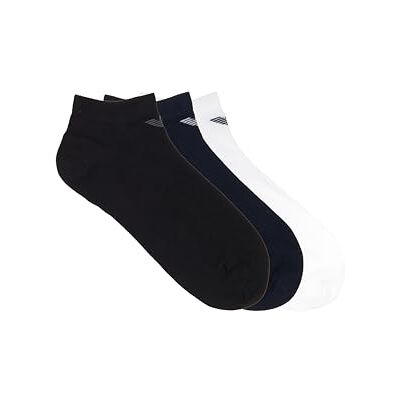 Giorgio Armani CASUAL KATOEN 3-PACK SNEAKERSOKKEN VOOR MAN'S MULTICOLOR S/M, WIT/ZWART/MARINE, Small-Medium Giorgio Armani CASUAL KATOEN 3-PACK SNEAKERSOKKEN VOOR MAN'S MULTICOLOR S/M, WIT/ZWART/MARINE, Small-Medium
