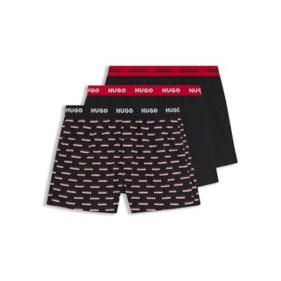HUGO Heren Woven Boxer Triplet Driepack boxershorts van katoen met logo's op de tailleband, 967open Miscellaneous, S HUGO Heren Woven Boxer Triplet Driepack boxershorts van katoen met logo's op de tailleband, 967open Miscellaneous, S