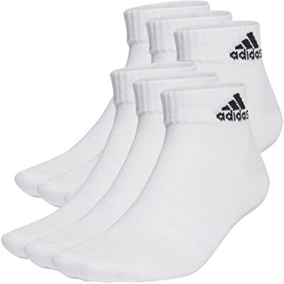 adidas Uniseks-Volwassen Thin and Light Sportswear Ankle Socks 6 Pairs, White/Black, 13-14.5 adidas Uniseks-Volwassen Thin and Light Sportswear Ankle Socks 6 Pairs, White/Black, 13-14.5
