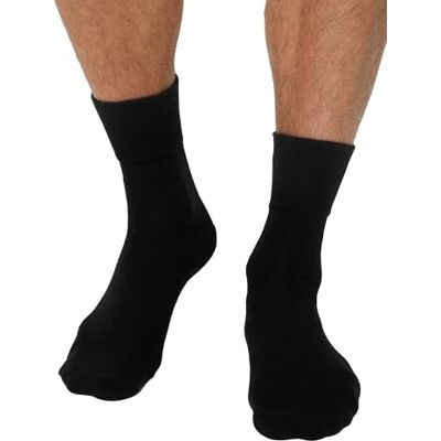 Nur Die Wellness sokken 2-pack heren met gevoerde zool comfortabele band zacht katoen hoge tailleband (maat 39-46), zwart, 42 Nur Die Wellness sokken 2-pack heren met gevoerde zool comfortabele band zacht katoen hoge tailleband (maat 39-46), zwart, 42
