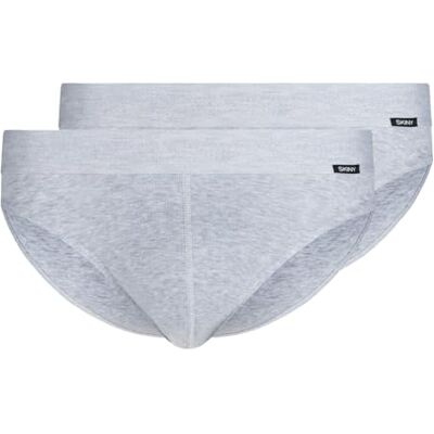 Skiny Heren katoenen retro slip, Silver Melange, Regular, Zilveren melange., S Skiny Heren katoenen retro slip, Silver Melange, Regular, Zilveren melange., S