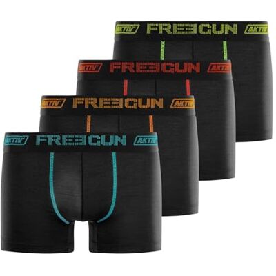 FREEGUN Boxershorts Heren AKTIV, Set van 4, Zwart U3DA (M) FREEGUN Boxershorts Heren AKTIV, Set van 4, Zwart U3DA (M)