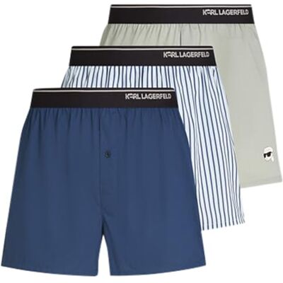 KARL LAGERFELD International B.V ikon Woven Boxer (3 stuks), Twilight-ash-Stripe, M, Meerkleurig, M KARL LAGERFELD International B.V ikon Woven Boxer (3 stuks), Twilight-ash-Stripe, M, Meerkleurig, M
