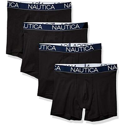Nautica Men's Cotton Stretch 4 Pack Boxer Brief Nautica Men's Cotton Stretch 4 Pack Boxer Brief
