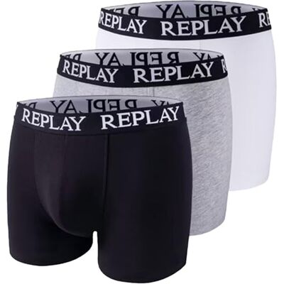 Replay Basic Cuff ondergoed zwart/grijs melange/wit M Replay Basic Cuff ondergoed zwart/grijs melange/wit M