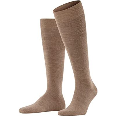 FALKE Heren Kniekousen Airport M Kh wol katoen lang eenkleurig 1 paar, Bruin Nutmeg Melange 5410, 43-44 FALKE Heren Kniekousen Airport M Kh wol katoen lang eenkleurig 1 paar, Bruin Nutmeg Melange 5410, 43-44