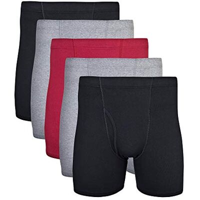 Gildan Overdekte tailleband Boxer Brief Multipack, Gemengde Granaat (5-pack), XL Gildan Overdekte tailleband Boxer Brief Multipack, Gemengde Granaat (5-pack), XL