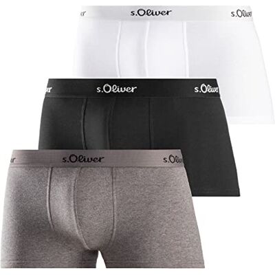 s.Oliver Boxershorts voor heren, grijs, zwart en wit, L s.Oliver Boxershorts voor heren, grijs, zwart en wit, L