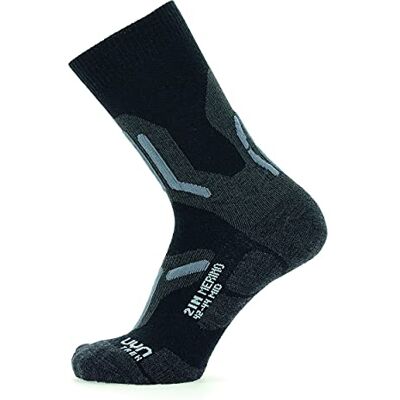 UYN Heren Trekking 2IN Merino MID Socks wandelkous, zwart/grijs, eenheidsmaat UYN Heren Trekking 2IN Merino MID Socks wandelkous, zwart/grijs, eenheidsmaat