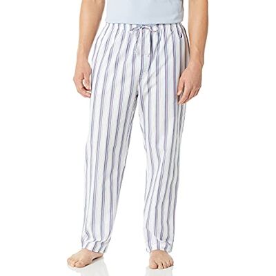 Nautica Zacht geweven 100% katoen, elastische tailleband, pyjama, 100% katoen, tailleband, Briljant wit, S Nautica Zacht geweven 100% katoen, elastische tailleband, pyjama, 100% katoen, tailleband, Briljant wit, S