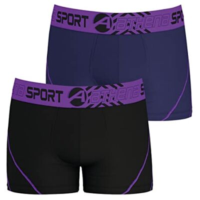 Athena Sport Air Performance Boxershorts (zwart/peper) verpakking van 2 stuks, Zwart/Grijs, S Athena Sport Air Performance Boxershorts (zwart/peper) verpakking van 2 stuks, Zwart/Grijs, S