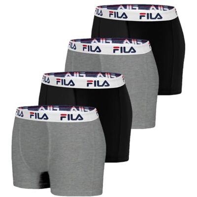 FILA Boxershorts Heren Katoen, Set van 4, Zwart NG (XL) FILA Boxershorts Heren Katoen, Set van 4, Zwart NG (XL)