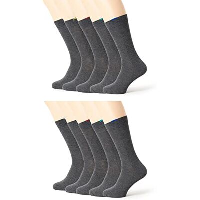 DIM Homme Eco x10 Sokken met versterkte hielen en tenen, zacht katoen, fijnmazig, dagelijks comfort., grijs, 39-42 EU DIM Homme Eco x10 Sokken met versterkte hielen en tenen, zacht katoen, fijnmazig, dagelijks comfort., grijs, 39-42 EU