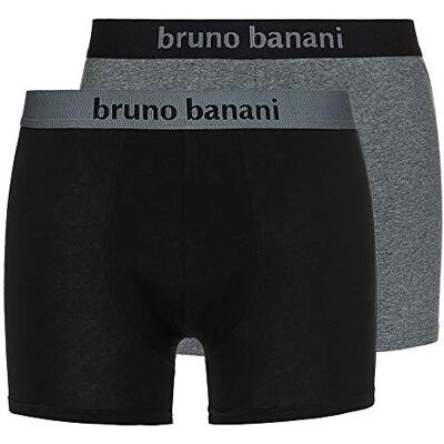 bruno banani Heren Short 2er Pack Flowing Boxer, Multicolor (Zwart//Greymelange 1872), X-Large (Pack van 2) bruno banani Heren Short 2er Pack Flowing Boxer, Multicolor (Zwart//Greymelange 1872), X-Large (Pack van 2)