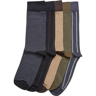 Urban Classics Unisex Stripes and Dots 5-pack sokken, zwart/donkerschaduw/zomerolijf/unionbeige, 39-42 EU Urban Classics Unisex Stripes and Dots 5-pack sokken, zwart/donkerschaduw/zomerolijf/unionbeige, 39-42 EU