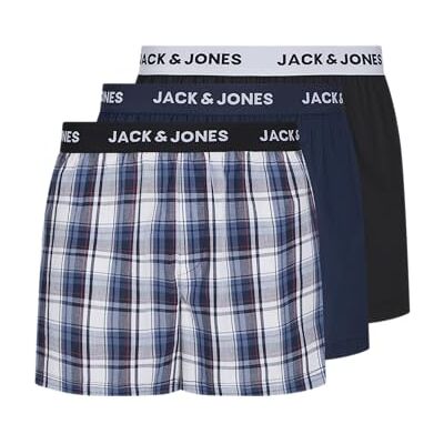 JACK & JONES Heren Jacsaigon Woven Boxers 3 Pack Pls, Navy Blazer, XXXL (3-pack), navy blazer, xx_l JACK & JONES Heren Jacsaigon Woven Boxers 3 Pack Pls, Navy Blazer, XXXL (3-pack), navy blazer, xx_l