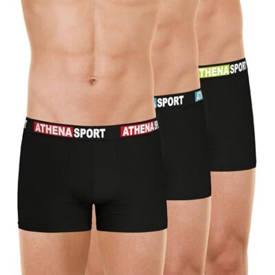 Athena Daily Sport Coton Lc05 herenondergoed, Zwarte riem rood/zwart riem blauw/zwart riem anijs, 3XL Athena Daily Sport Coton Lc05 herenondergoed, Zwarte riem rood/zwart riem blauw/zwart riem anijs, 3XL