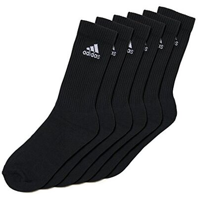 adidas Uniseks sokken 3 strepen Crew, pak van 6 adidas Uniseks sokken 3 strepen Crew, pak van 6