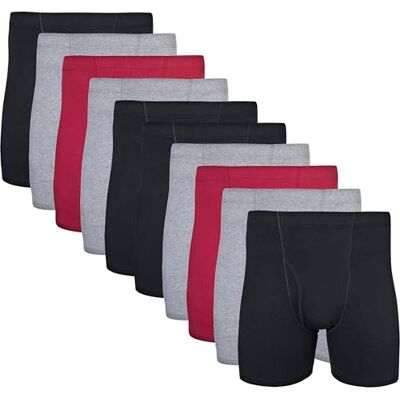 Gildan Men's Underwear Covered Waistband Boxer Briefs, Multipack, Black/Garnet/Graphite (10-Pack) Gildan Men's Underwear Covered Waistband Boxer Briefs, Multipack, Black/Garnet/Graphite (10-Pack)