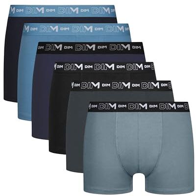 DIM Stretch katoen, ademend, optimale grip, 6 stuks, Blue Lagon, meerkleurig, heren, Lot Blue Lagune, One size DIM Stretch katoen, ademend, optimale grip, 6 stuks, Blue Lagon, meerkleurig, heren, Lot Blue Lagune, One size