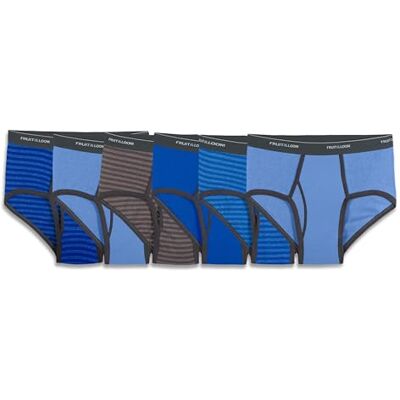 Fruit of the Loom Herenmodeslip, gesorteerd (verpakking van 6), effen en gestreept, klein, S Fruit of the Loom Herenmodeslip, gesorteerd (verpakking van 6), effen en gestreept, klein, S