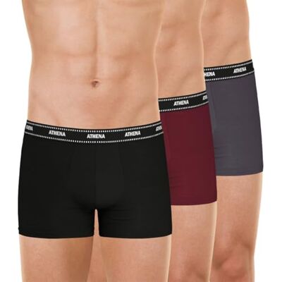 Athena Set van 3 boxershorts voor heren My Petit Prix Stretch katoen Oeko-Tex-label standaard 100 Athena Set van 3 boxershorts voor heren My Petit Prix Stretch katoen Oeko-Tex-label standaard 100