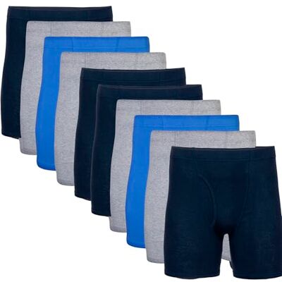 Gildan Men's Underwear Covered Waistband Boxer Briefs, Multipack, Mixed Royal (10-Pack) Gildan Men's Underwear Covered Waistband Boxer Briefs, Multipack, Mixed Royal (10-Pack)