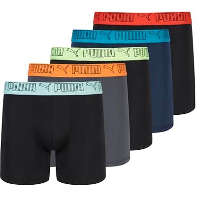 PUMA Performance boxershorts, pak van 5 stuks, zwart/grijs/marineblauw/licht, XL PUMA Performance boxershorts, pak van 5 stuks, zwart/grijs/marineblauw/licht, XL