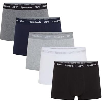 Reebok Heren Heren Trunk Boyes 5pk Zwart/Wit/Grijs/Navy/Charcoal Marl, Zwart, XL Reebok Heren Heren Trunk Boyes 5pk Zwart/Wit/Grijs/Navy/Charcoal Marl, Zwart, XL