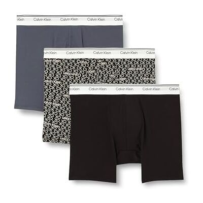 Calvin Boxershort voor heren (verpakking van 3), Blauw (Turbulentie/Ck Ck Logo_zwart/zwart), M Calvin Boxershort voor heren (verpakking van 3), Blauw (Turbulentie/Ck Ck Logo_zwart/zwart), M