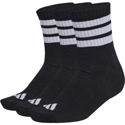 adidas uniseks-volwassene 3 Stripes Cushioned Sportswear Mid Cut Socks 3 Pair Pack, black/white/white, 42-45 adidas uniseks-volwassene 3 Stripes Cushioned Sportswear Mid Cut Socks 3 Pair Pack, black/white/white, 42-45