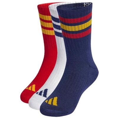 adidas Unisex niños 3STRIPES CUSHIONED SPORTSWEAR CREW SOCKS 3 PAIR PACK, dark blue/team power red 2/white, 6-7 Years adidas Unisex niños 3STRIPES CUSHIONED SPORTSWEAR CREW SOCKS 3 PAIR PACK, dark blue/team power red 2/white, 6-7 Years