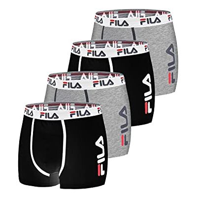 FILA Boxershorts Heren Katoen, Set van 4, Zwart NG (L) FILA Boxershorts Heren Katoen, Set van 4, Zwart NG (L)