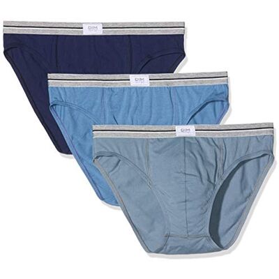 DIM Ultra-Resist Herenslips, katoen, stretch, 3 stuks, jeansblauw/muisgrijs/denimblauw, 4 FR (EUR : 6) DIM Ultra-Resist Herenslips, katoen, stretch, 3 stuks, jeansblauw/muisgrijs/denimblauw, 4 FR (EUR : 6)